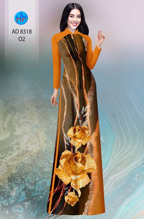 Vải Áo Dài Hoa In 3D Thiết Kế 2021 AD 8318 49 Vải Áo Dài Hoa In 3D Thiết Kế 2021 AD 8318