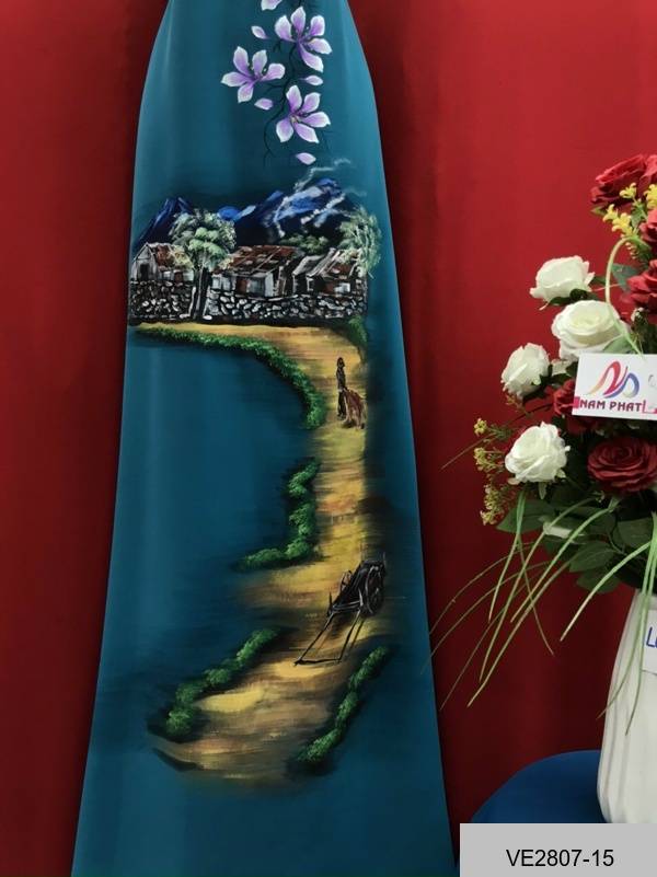 Vải Áo Dài Thái Tuấn Vẽ Phong Cảnh Thiết Kế 2021 AD VE2807_14