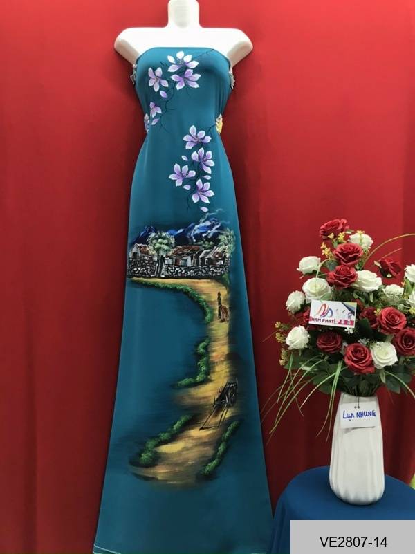 Vải Áo Dài Thái Tuấn Vẽ Phong Cảnh Thiết Kế 2021 AD VE2807_14