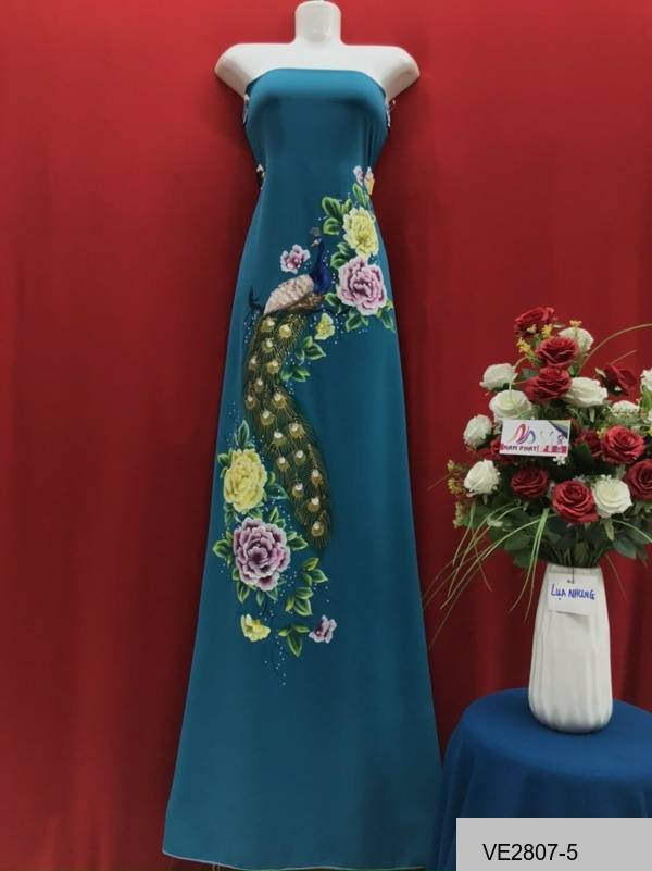 Vải Áo Dài Thái Tuấn Vẽ Chim Công Kiểu Mới AD VE2807_5 6 Vải Áo Dài Thái Tuấn Vẽ Chim Công Kiểu Mới AD VE2807_5