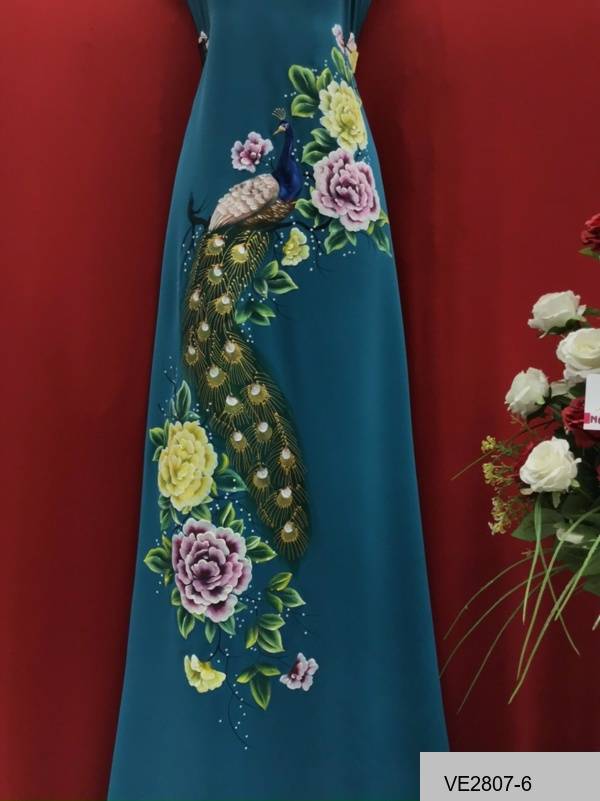 Vải Áo Dài Thái Tuấn Vẽ Chim Công Kiểu Mới AD VE2807_5 7 Vải Áo Dài Thái Tuấn Vẽ Chim Công Kiểu Mới AD VE2807_5