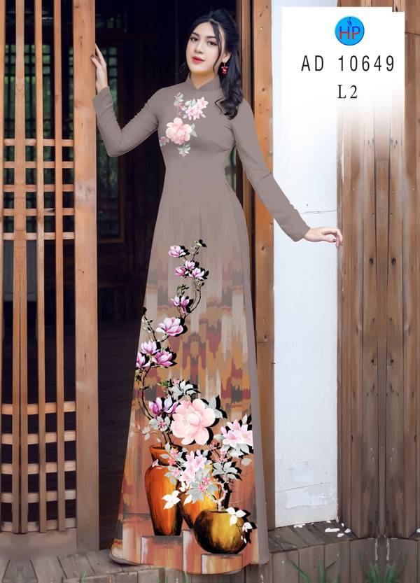 Vải Áo Dài Hoa In 3D Vừa Ra AD 10649 42 Vải Áo Dài Hoa In 3D Vừa Ra  AD 10649