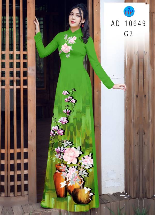 Vải Áo Dài Hoa In 3D Vừa Ra AD 10649 40 Vải Áo Dài Hoa In 3D Vừa Ra  AD 10649
