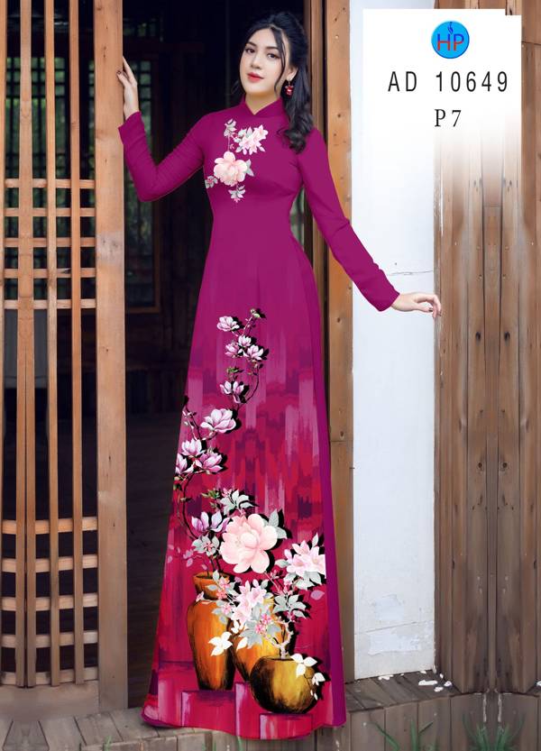 Vải Áo Dài Hoa In 3D Vừa Ra AD 10649 43 Vải Áo Dài Hoa In 3D Vừa Ra  AD 10649