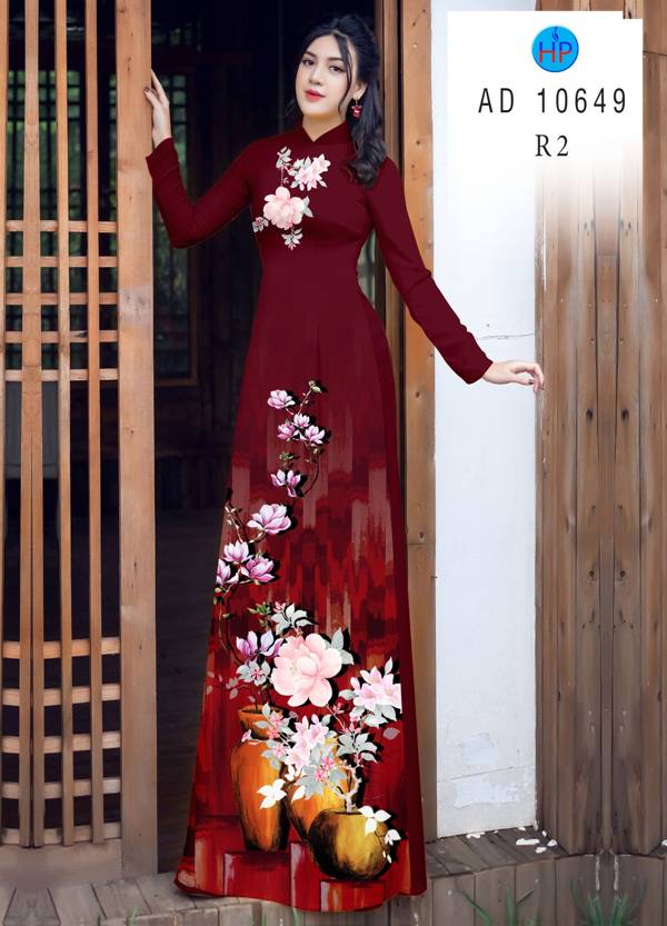 Vải Áo Dài Hoa In 3D Vừa Ra AD 10649 45 Vải Áo Dài Hoa In 3D Vừa Ra  AD 10649