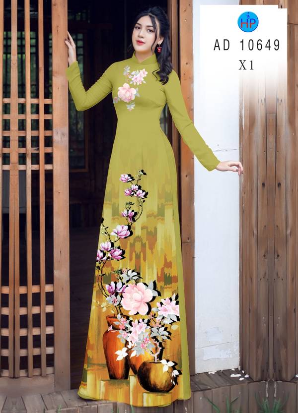 Vải Áo Dài Hoa In 3D Vừa Ra AD 10649 46 Vải Áo Dài Hoa In 3D Vừa Ra  AD 10649