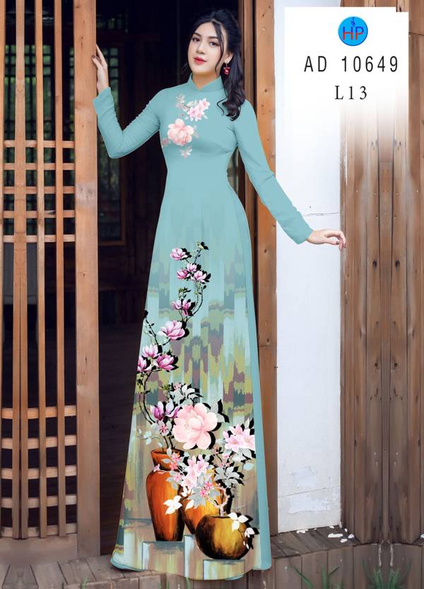 Vải Áo Dài Hoa In 3D Vừa Ra AD 10649 50 Vải Áo Dài Hoa In 3D Vừa Ra  AD 10649
