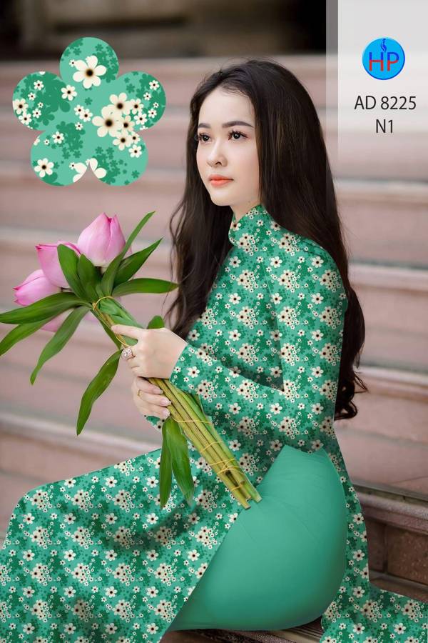 Vải Áo Dài Hoa Nhí Mới Ra AD 8225 42 Vải Áo Dài Hoa Nhí Mới Ra AD 8225