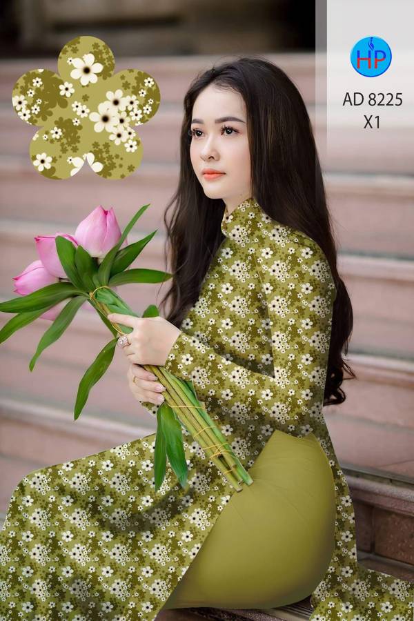 Vải Áo Dài Hoa Nhí Mới Ra AD 8225 44 Vải Áo Dài Hoa Nhí Mới Ra AD 8225
