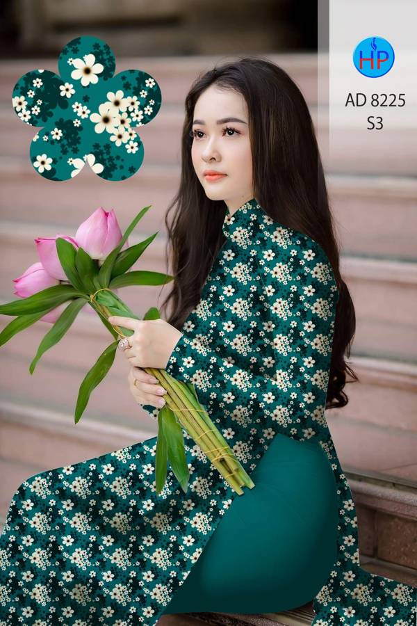 Vải Áo Dài Hoa Nhí Mới Ra AD 8225 48 Vải Áo Dài Hoa Nhí Mới Ra AD 8225