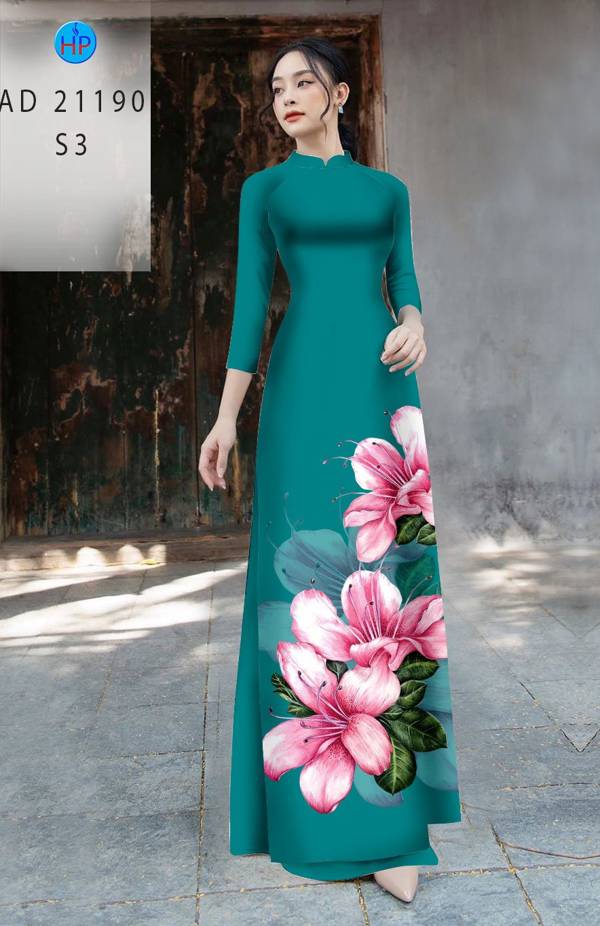 Vải Áo Dài Hoa Râm Bụt Mới Ra AD 21190 40 Vải Áo Dài Hoa Râm Bụt Mới Ra AD 21190