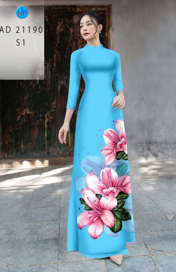 Vải Áo Dài Hoa Râm Bụt Mới Ra AD 21190 48 Vải Áo Dài Hoa Râm Bụt Mới Ra AD 21190