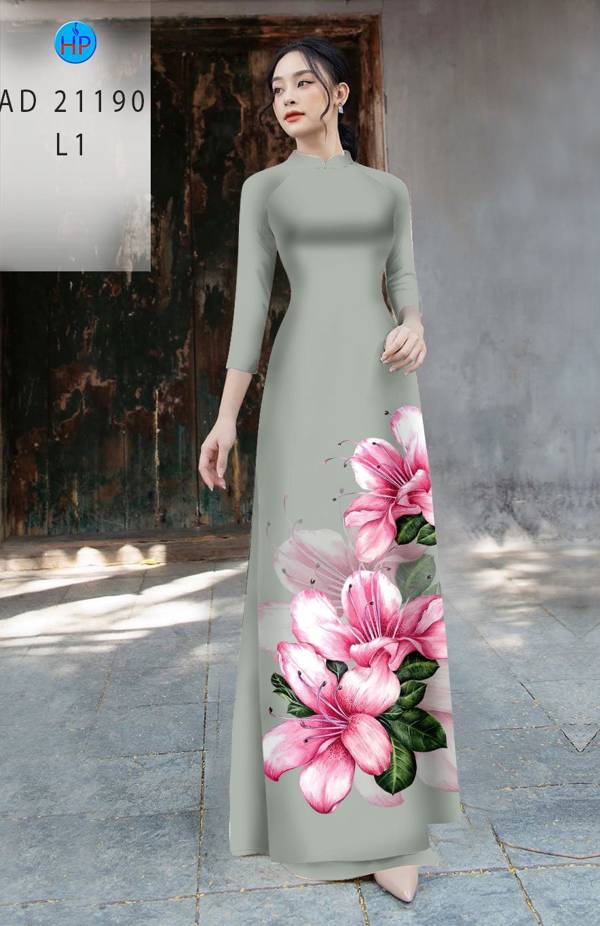 Vải Áo Dài Hoa Râm Bụt Mới Ra AD 21190 51 Vải Áo Dài Hoa Râm Bụt Mới Ra AD 21190
