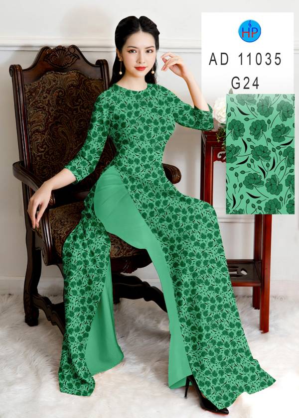 Vải Áo Dài Hoa Đều Độc Đáo AD 11035