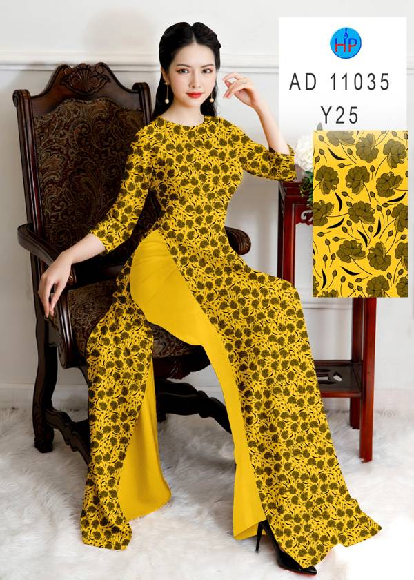 Vải Áo Dài Hoa Đều Độc Đáo AD 11035