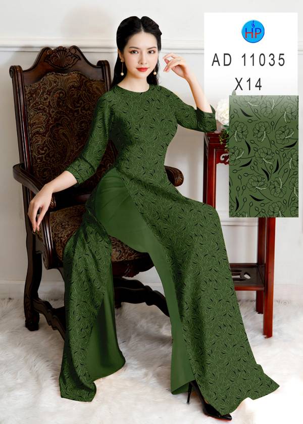 Vải Áo Dài Hoa Đều Độc Đáo AD 11035