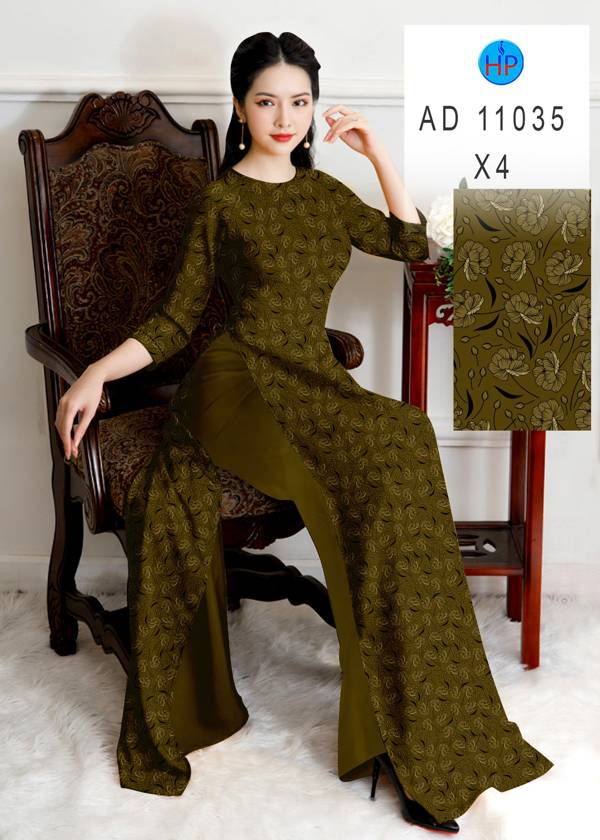 Vải Áo Dài Hoa Đều Độc Đáo AD 11035