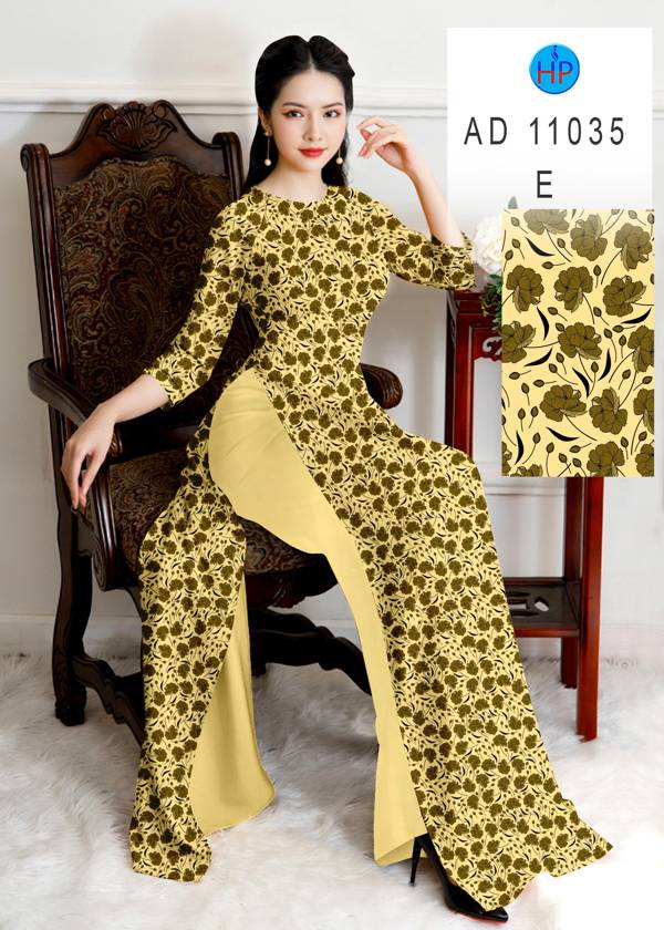 Vải Áo Dài Hoa Đều Độc Đáo AD 11035