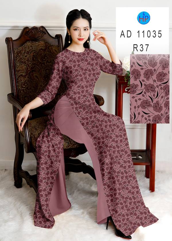 Vải Áo Dài Hoa Đều Độc Đáo AD 11035