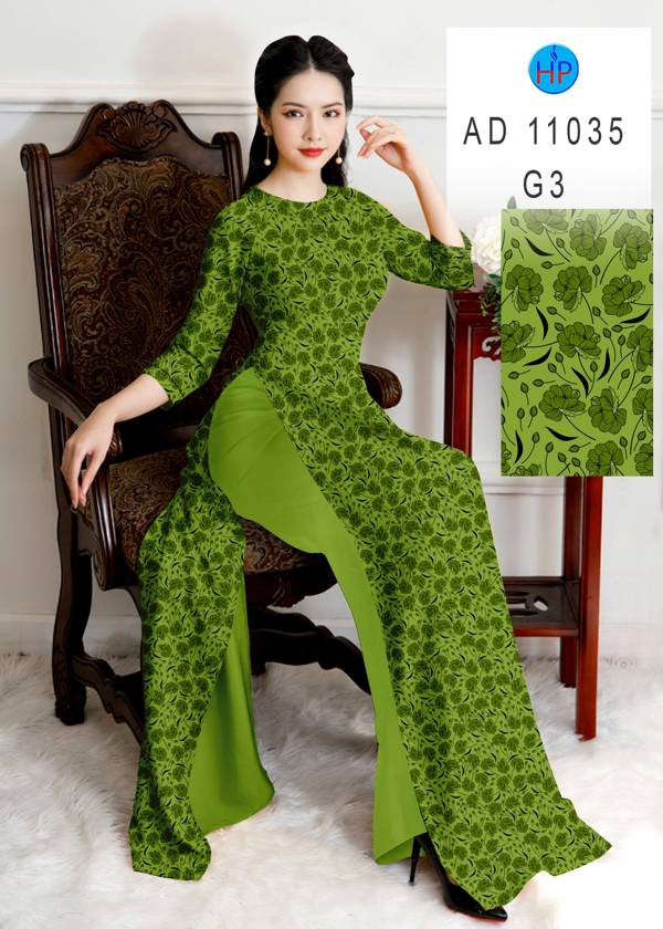 Vải Áo Dài Hoa Đều Độc Đáo AD 11035