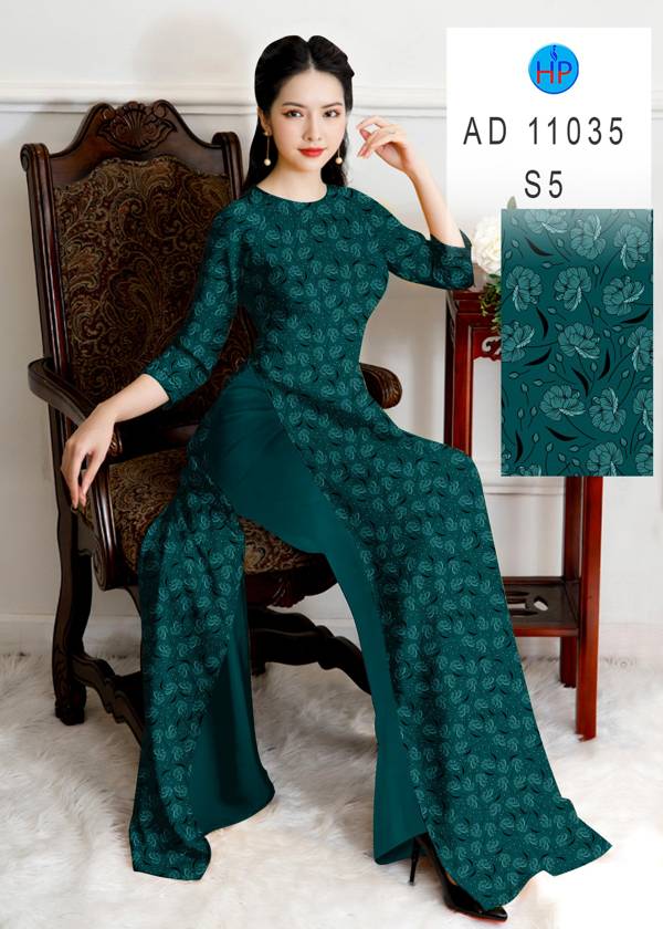Vải Áo Dài Hoa Đều Độc Đáo AD 11035
