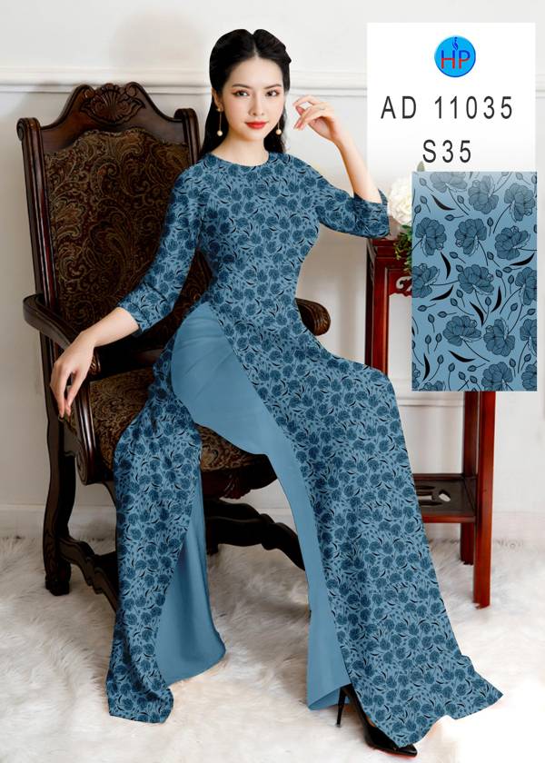Vải Áo Dài Hoa Đều Độc Đáo AD 11035