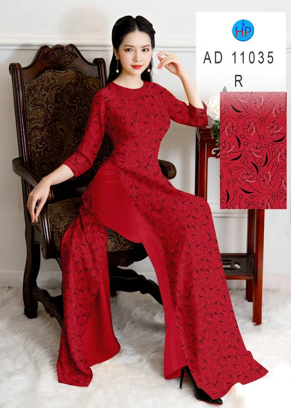 Vải Áo Dài Hoa Đều Độc Đáo AD 11035