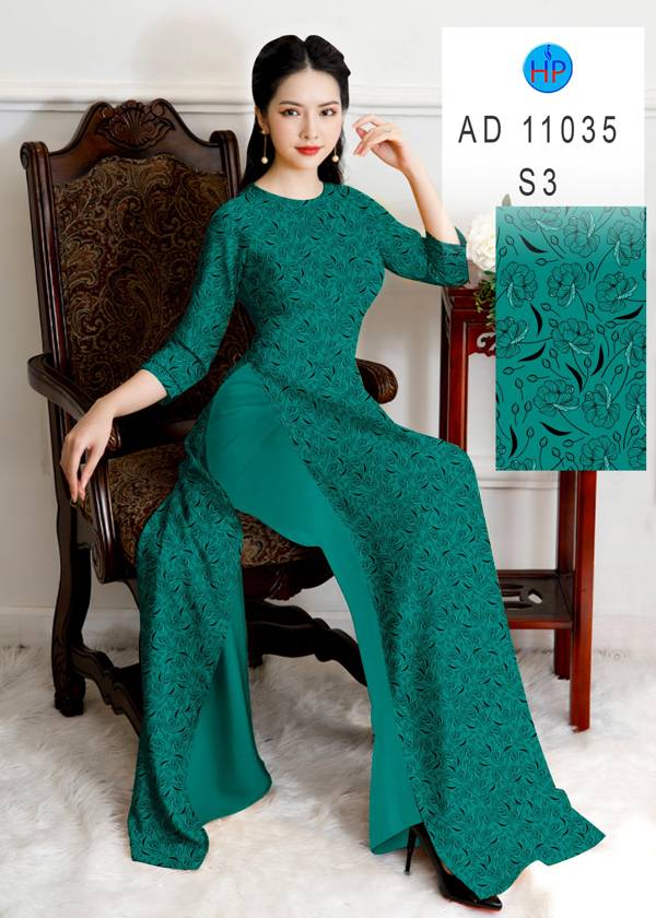 Vải Áo Dài Hoa Đều Độc Đáo AD 11035