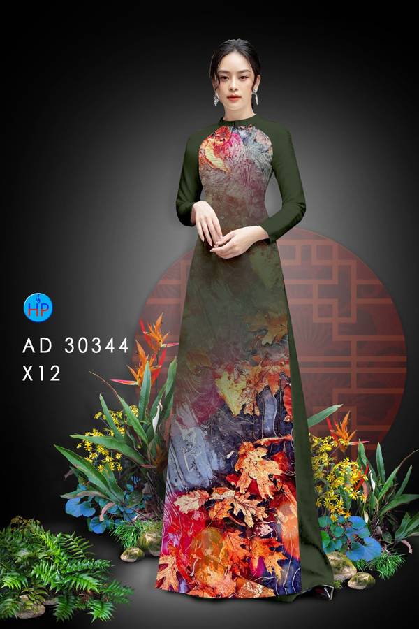 Vải Áo Dài Hoa In 3D Kiểu Mới AD 30344 37 Vải Áo Dài Hoa In 3D Kiểu Mới AD 30344