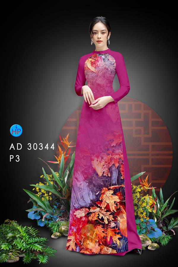 Vải Áo Dài Hoa In 3D Kiểu Mới AD 30344 38 Vải Áo Dài Hoa In 3D Kiểu Mới AD 30344