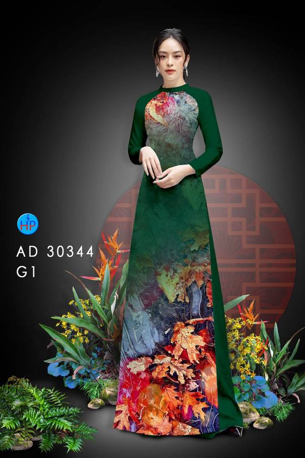 Vải Áo Dài Hoa In 3D Kiểu Mới AD 30344 46 Vải Áo Dài Hoa In 3D Kiểu Mới AD 30344