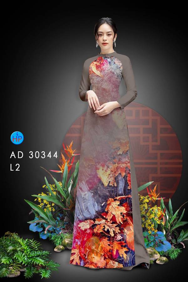 Vải Áo Dài Hoa In 3D Kiểu Mới AD 30344 50 Vải Áo Dài Hoa In 3D Kiểu Mới AD 30344