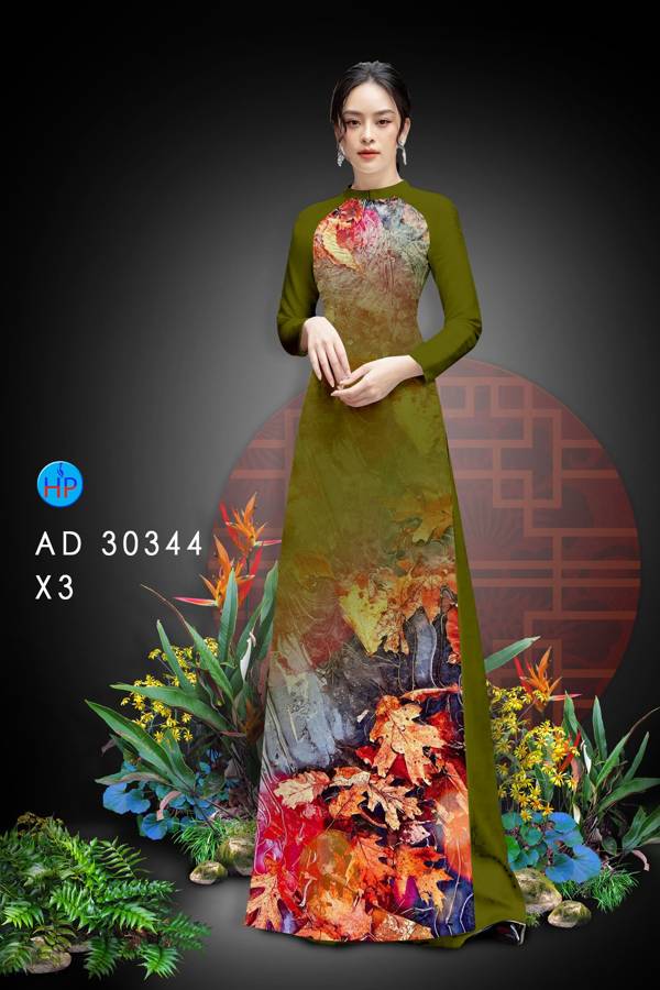 Vải Áo Dài Hoa In 3D Kiểu Mới AD 30344 52 Vải Áo Dài Hoa In 3D Kiểu Mới AD 30344