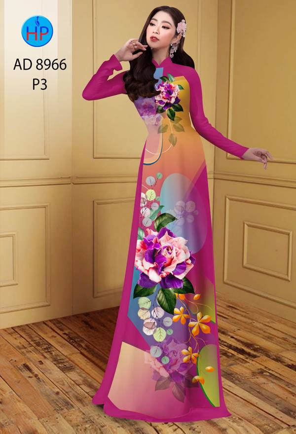 Vải Áo Dài Hoa Hồng Vừa Ra AD 8966 39 Vải Áo Dài Hoa Hồng Vừa Ra  AD 8966