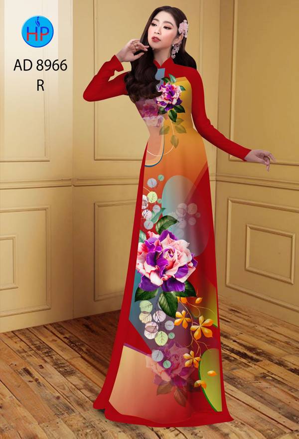 Vải Áo Dài Hoa Hồng Vừa Ra AD 8966 40 Vải Áo Dài Hoa Hồng Vừa Ra  AD 8966
