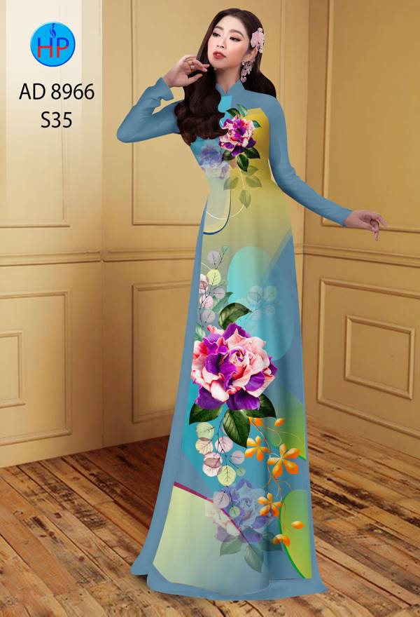 Vải Áo Dài Hoa Hồng Vừa Ra AD 8966 43 Vải Áo Dài Hoa Hồng Vừa Ra  AD 8966