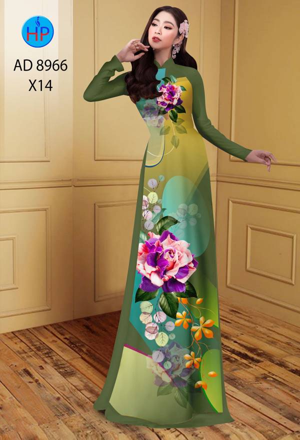 Vải Áo Dài Hoa Hồng Vừa Ra AD 8966 44 Vải Áo Dài Hoa Hồng Vừa Ra  AD 8966