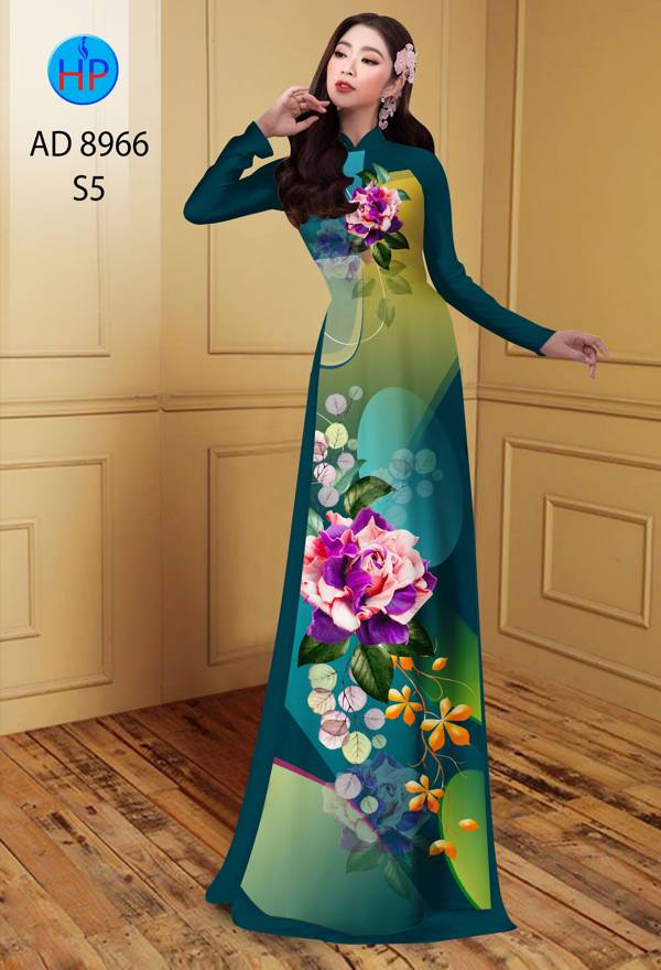Vải Áo Dài Hoa Hồng Vừa Ra AD 8966 45 Vải Áo Dài Hoa Hồng Vừa Ra  AD 8966