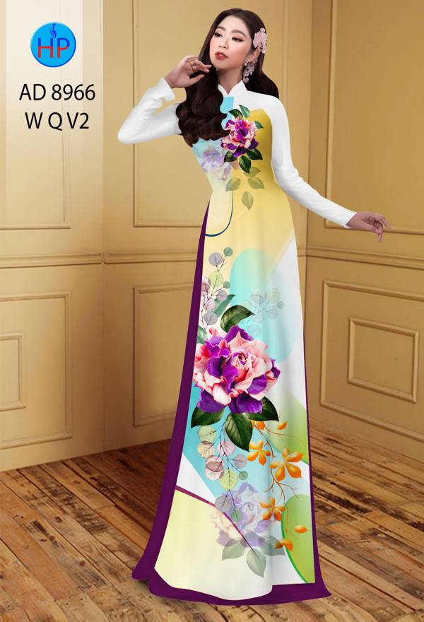Vải Áo Dài Hoa Hồng Vừa Ra AD 8966 47 Vải Áo Dài Hoa Hồng Vừa Ra  AD 8966