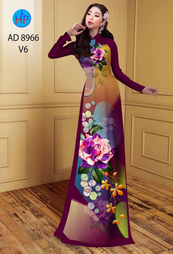 Vải Áo Dài Hoa Hồng Vừa Ra AD 8966 50 Vải Áo Dài Hoa Hồng Vừa Ra  AD 8966