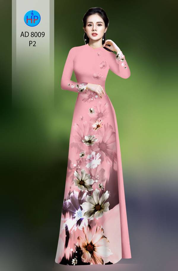 Vải Áo Dài Hoa In 3D Mới Ra AD 8009 39 Vải Áo Dài Hoa In 3D Mới Ra AD 8009