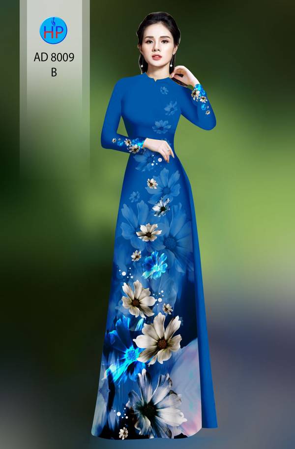 Vải Áo Dài Hoa In 3D Mới Ra AD 8009 42 Vải Áo Dài Hoa In 3D Mới Ra AD 8009