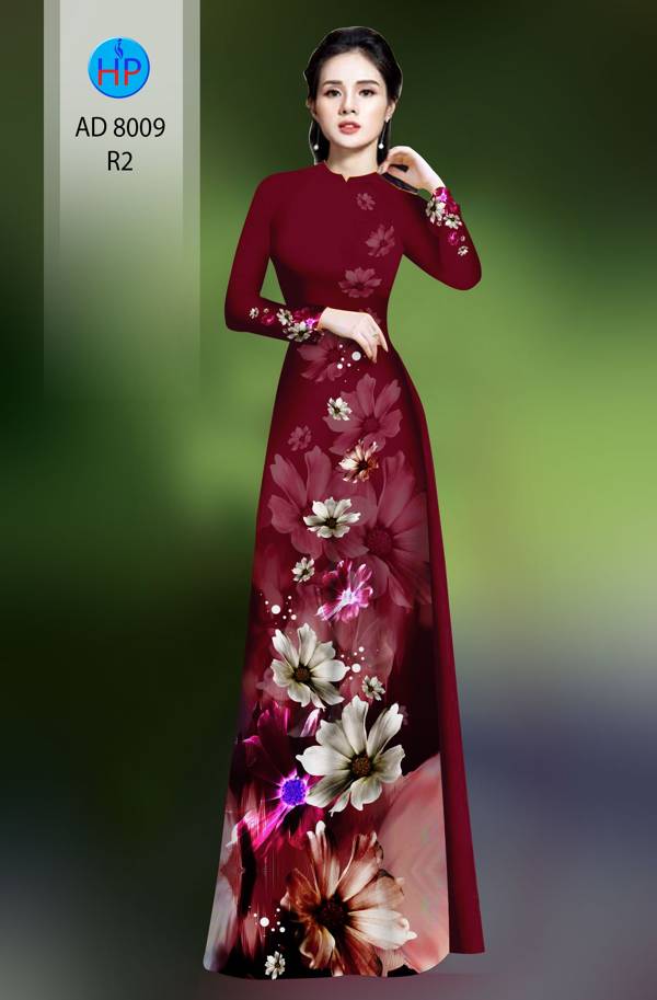 Vải Áo Dài Hoa In 3D Mới Ra AD 8009 44 Vải Áo Dài Hoa In 3D Mới Ra AD 8009