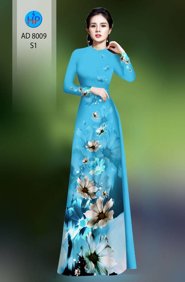Vải Áo Dài Hoa In 3D Mới Ra AD 8009 43 Vải Áo Dài Hoa In 3D Mới Ra AD 8009
