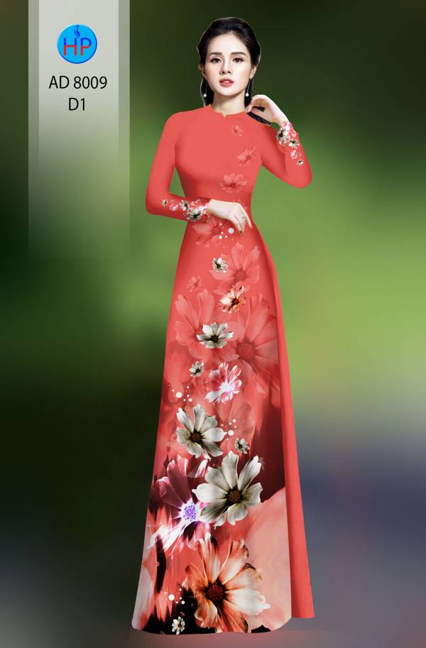 Vải Áo Dài Hoa In 3D Mới Ra AD 8009 45 Vải Áo Dài Hoa In 3D Mới Ra AD 8009