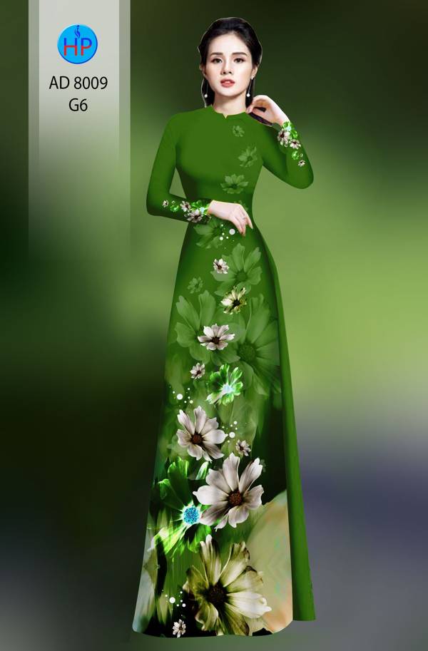 Vải Áo Dài Hoa In 3D Mới Ra AD 8009 49 Vải Áo Dài Hoa In 3D Mới Ra AD 8009