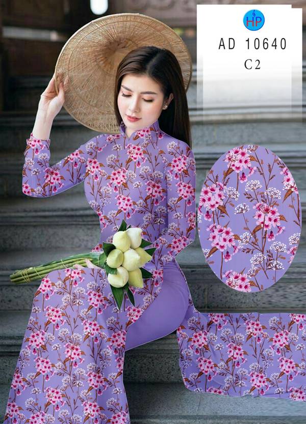 Vải Áo Dài Hoa Đều Kiểu Mới AD 10640