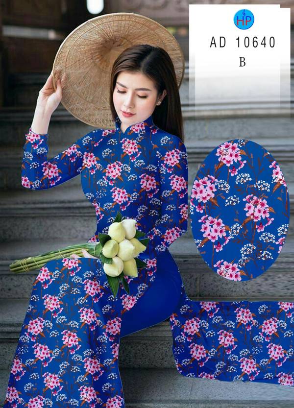 Vải Áo Dài Hoa Đều Kiểu Mới AD 10640