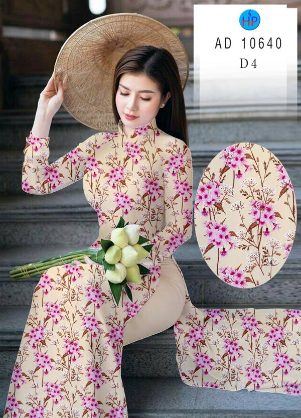 Vải Áo Dài Hoa Đều Kiểu Mới AD 10640
