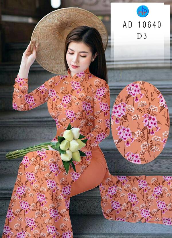 Vải Áo Dài Hoa Đều Kiểu Mới AD 10640